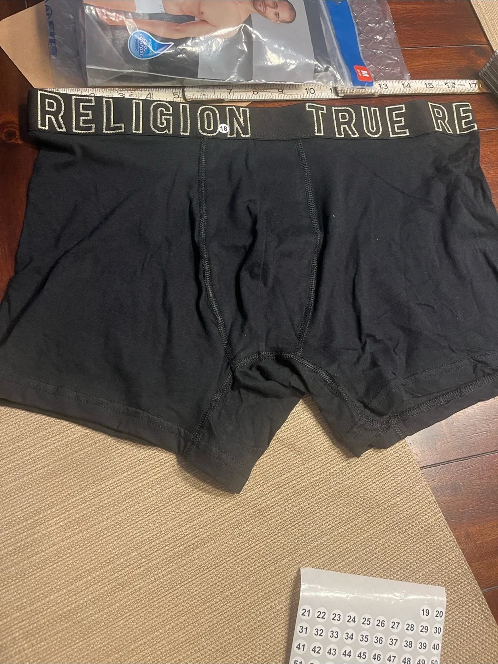 .18..  XL True Religion Men's Dark Gray Boxer Briefs with Branded Waistband